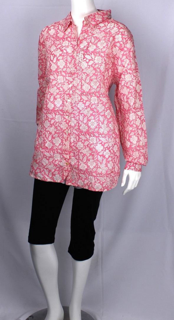 Alice & Lily printed cotton shirt pink S,M,L,XL STYLE : AL/FIJI image 0